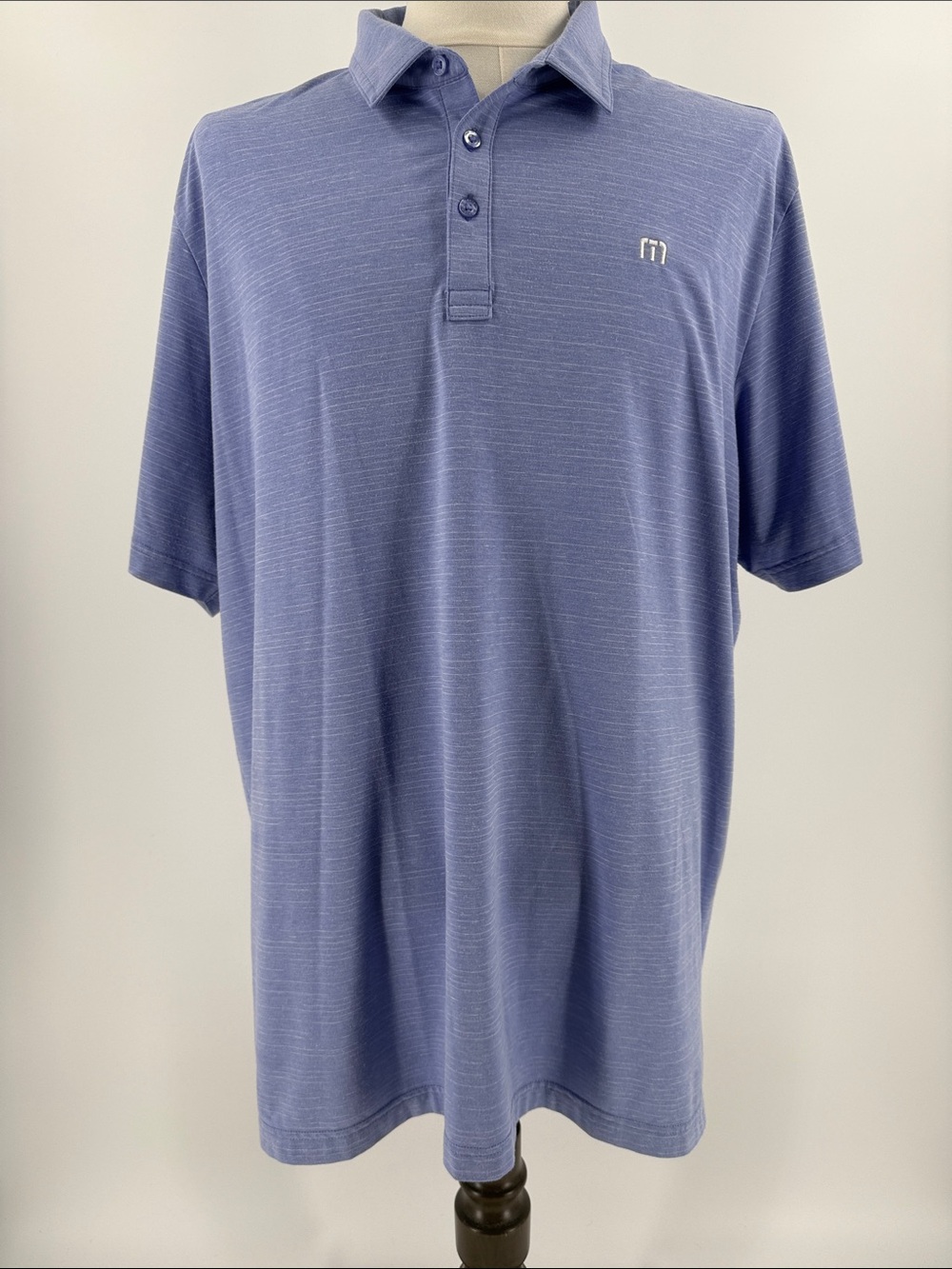 Travis Mathew Men's Polo in Heathered Periwinkle Blue